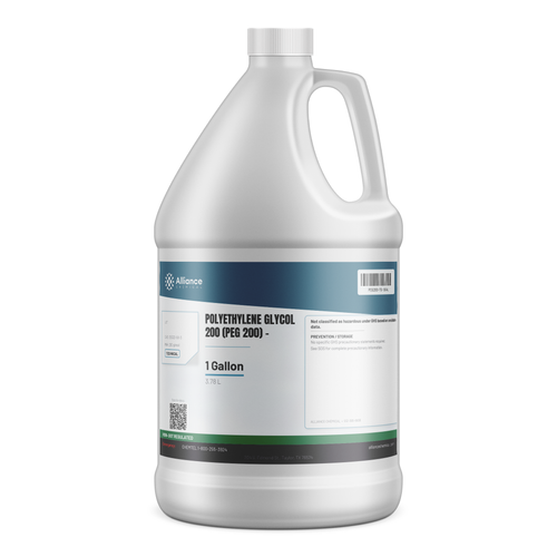 Polyethylene Glycol 200 Technical Grade in a 1-gallon plastic jug, Alliance Chemical