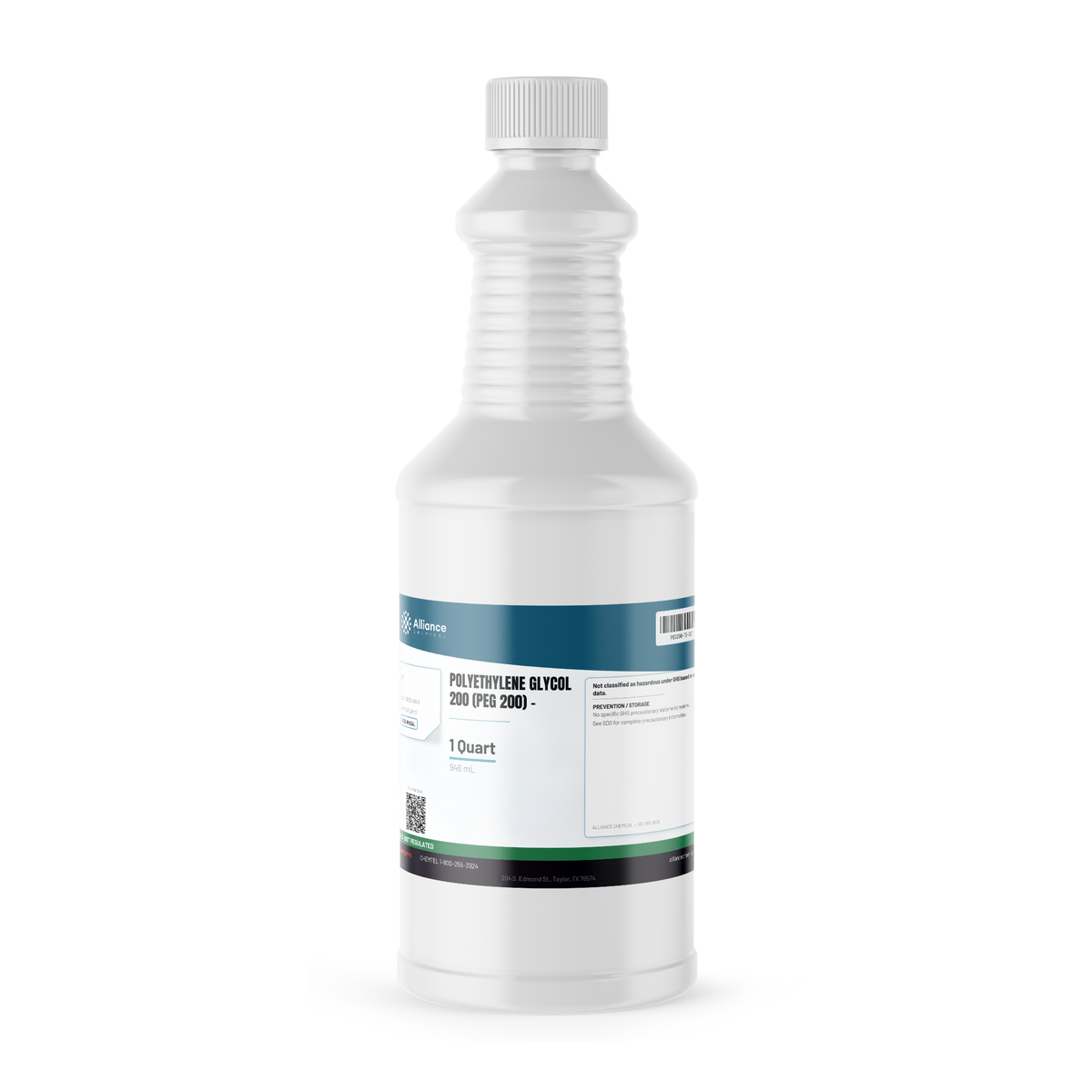 Polyethylene Glycol 200 (PEG 200) Technical Grade in a 1-quart plastic bottle, Alliance Chemical