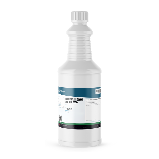 Polyethylene Glycol 200 (PEG 200) Technical Grade in a 1-quart plastic bottle, Alliance Chemical