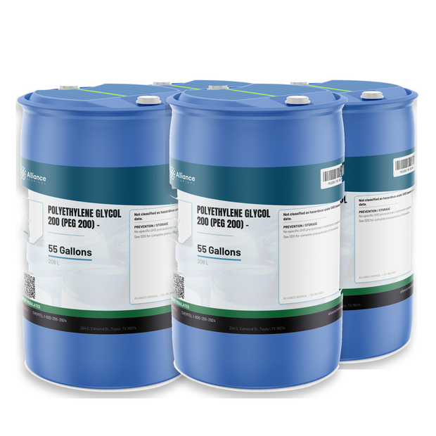 Polyethylene Glycol 200 (PEG 200) Technical Grade in four 55-gallon drums from Alliance Chemical