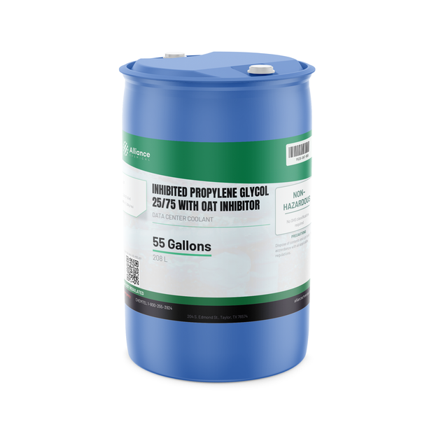 Inhibited Propylene Glycol 25/75 with OAT Inhibitor — Data Center Coolant