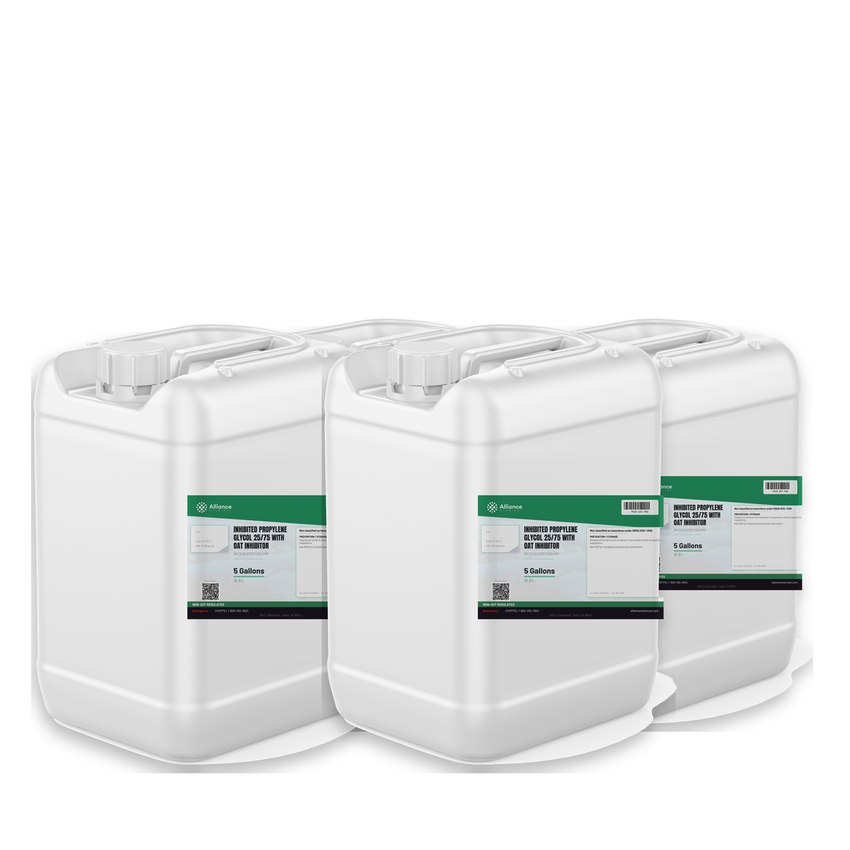 Inhibited 25/75 propylene glycol with OAT inhibitor four 5-gallon jerry cans Alliance Chemical