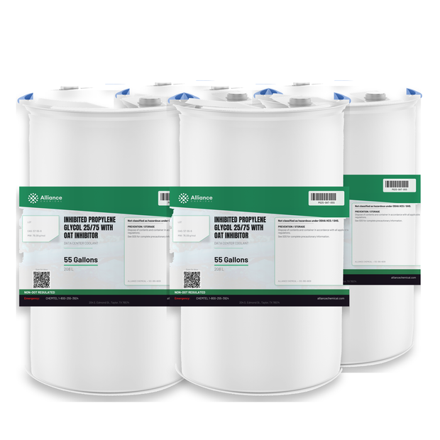 Inhibited Propylene Glycol 25/75 data center coolant in four 55-gallon drums