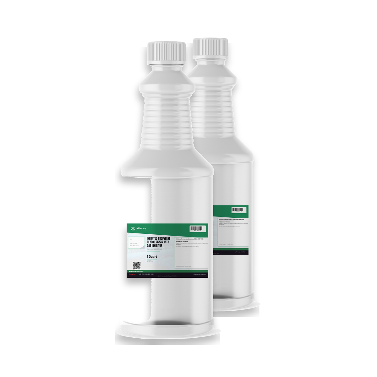 Inhibited Propylene Glycol 25/75 with OAT inhibitor in two 1-quart bottles