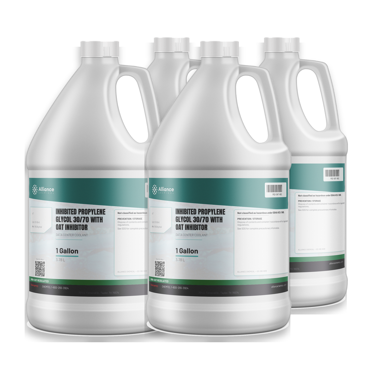 Inhibited Propylene Glycol 30/70 with OAT inhibitor case of four 1-gallon jugs, Alliance Chemical