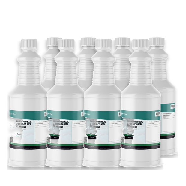 Inhibited Propylene Glycol 30/70 with OAT inhibitor, eight 1-quart bottles for data center cooling, Alliance Chemical