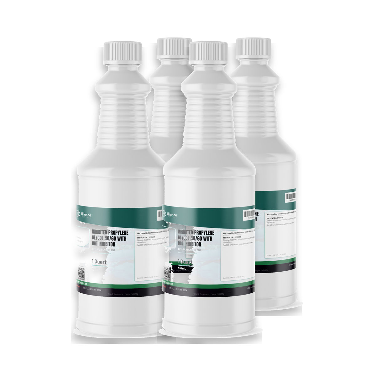 Inhibited Propylene Glycol 40/60 with OAT Inhibitor four 1-quart bottles Alliance Chemical for data center cooling