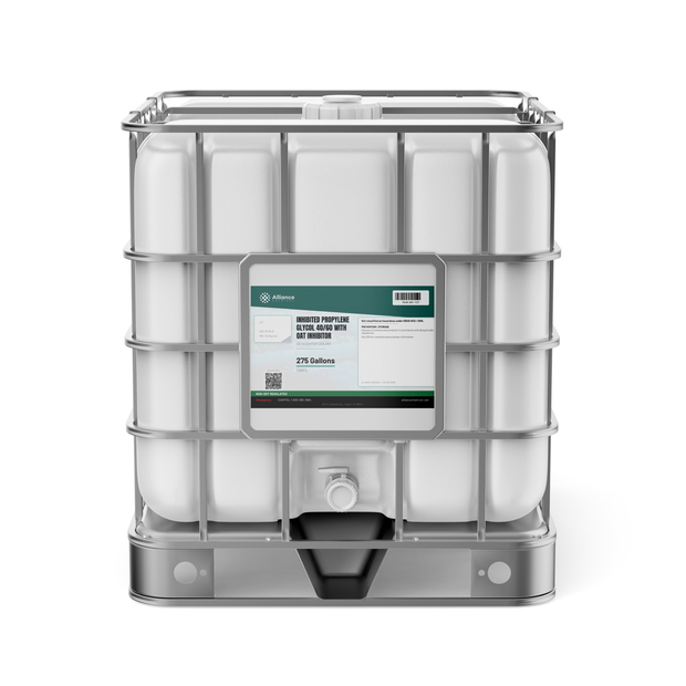 Inhibited Propylene Glycol 40/60 with OAT inhibitor in a 275-gallon IBC tote, Alliance Chemical