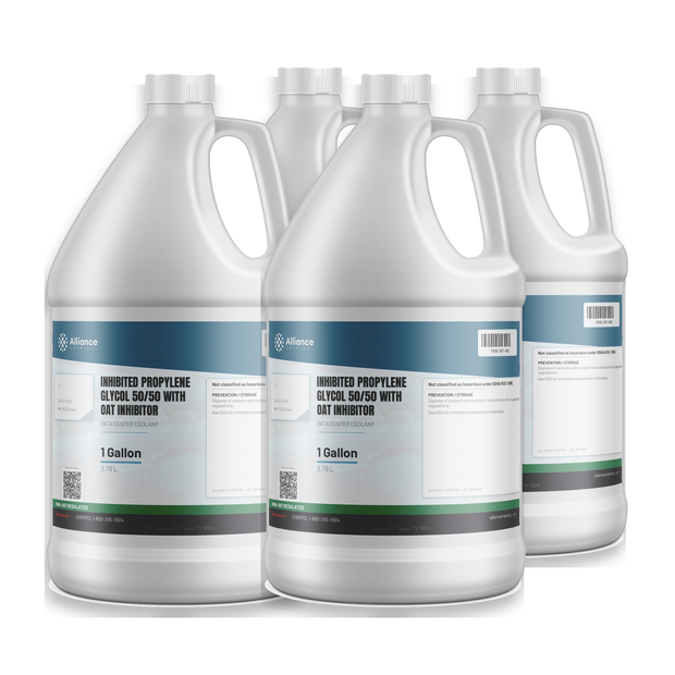 Inhibited Propylene Glycol 50/50 with OAT Inhibitor four 1-gallon jugs Alliance Chemical for data center cooling