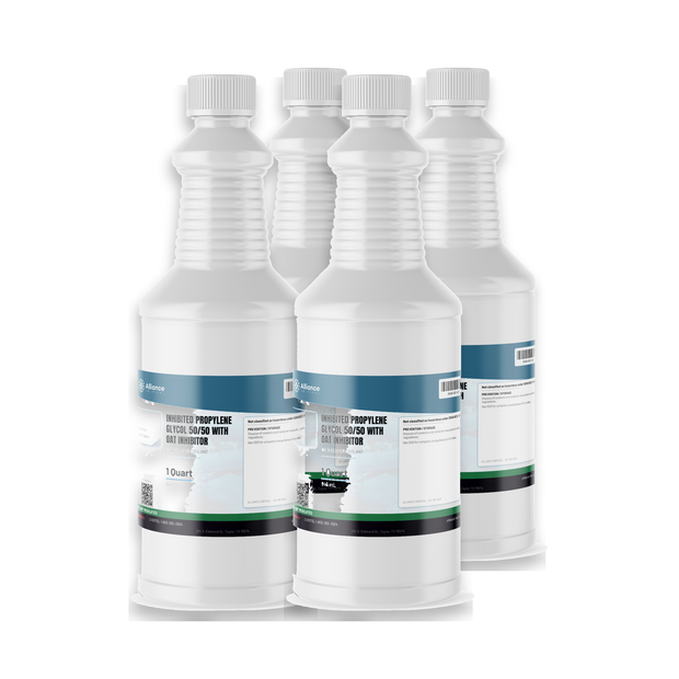Inhibited Propylene Glycol 50/50 with OAT Inhibitor in four 1-quart bottles, Alliance Chemical