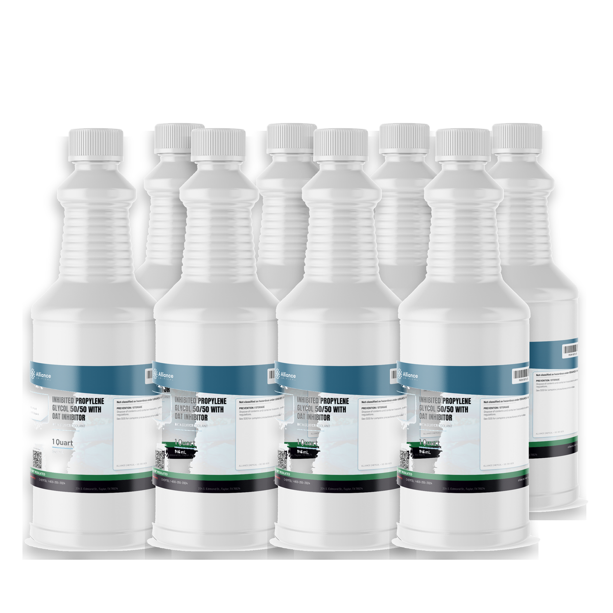 Inhibited Propylene Glycol 50/50 with OAT Inhibitor in eight 1-quart bottles, Alliance Chemical