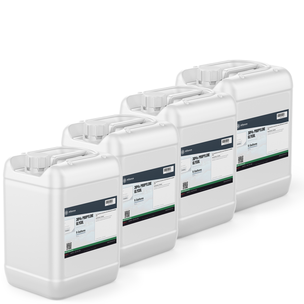 30% Propylene Glycol Technical Grade in four 5-gallon white pails, Alliance Chemical