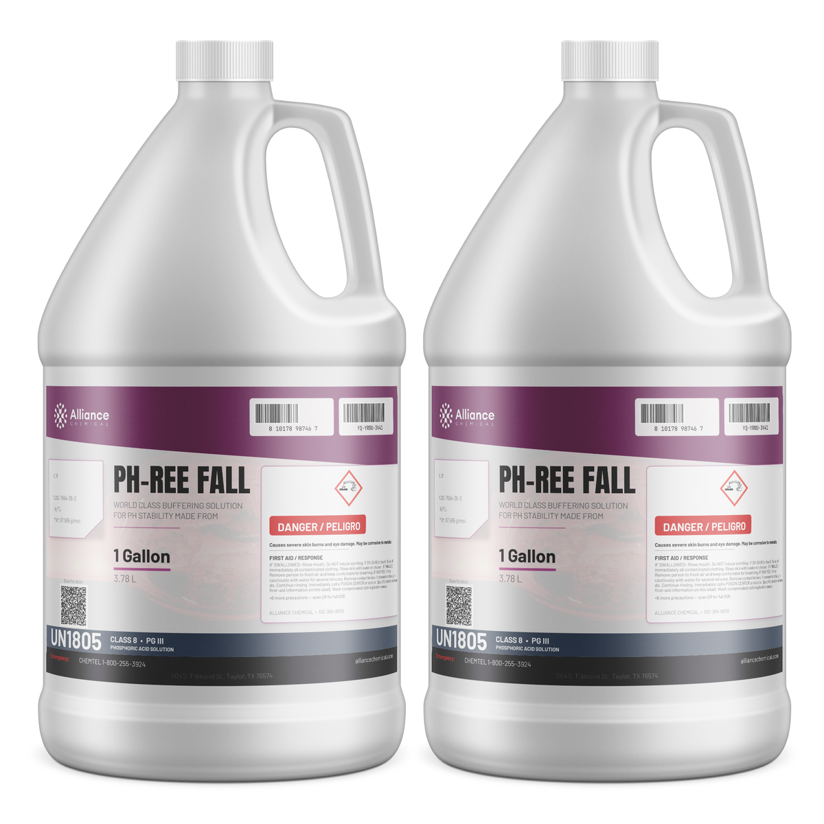 Phosphoric acid 30% technical grade buffering solution in two 1-gallon jugs, Alliance Chemical