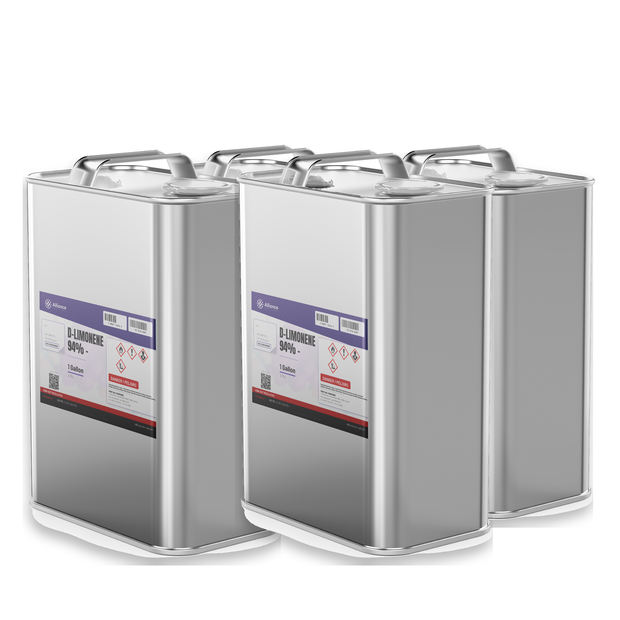 D-Limonene 94% Food Grade in a case of four 1-gallon metal cans from Alliance Chemical