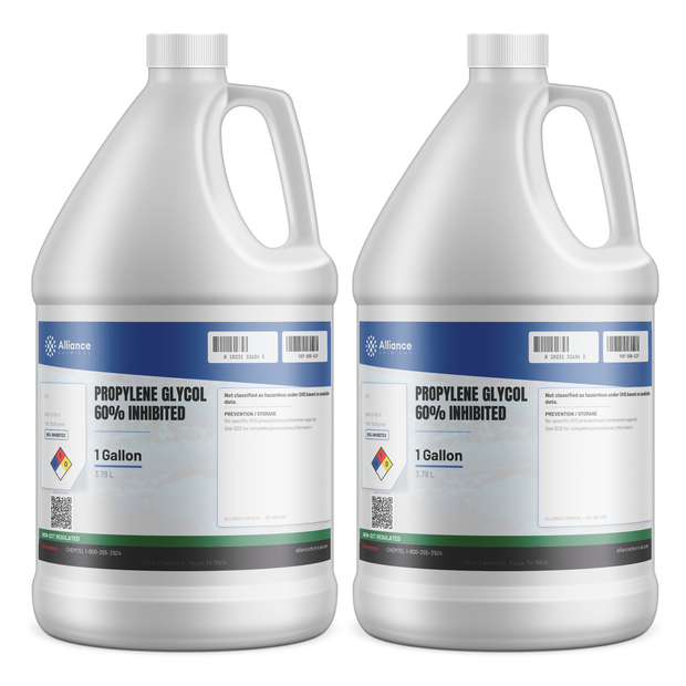 Propylene Glycol 60% Inhibited in two 1-gallon plastic jugs from Alliance Chemical