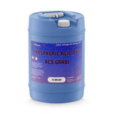 Alliance Chemical 15-gallon HDPE drum of Phosphoric Acid 85% ACS Grade with a white screw cap and molded handle.