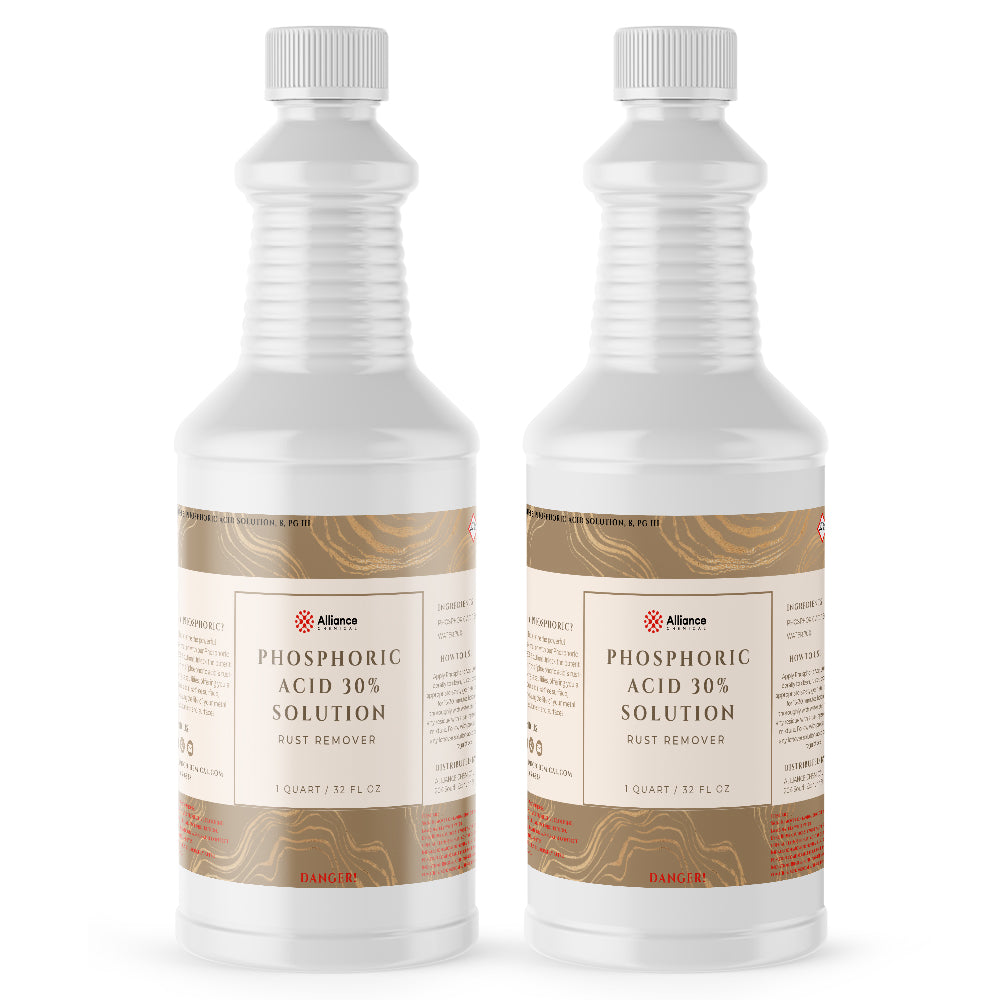 1-quart plastic bottles of Alliance Chemical 30% Phosphoric Acid Solution, industrial rust remover