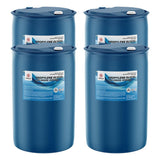4x55 gallon HDPE drums of USP-grade Kosher Propylene Glycol with Alliance Chemical branding, hazard symbols, and caps