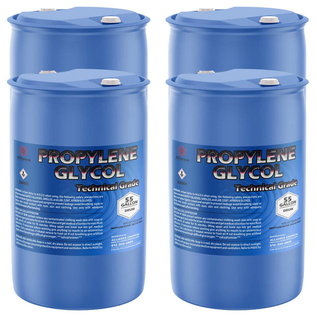 4x55-gallon HDPE drums of Technical Grade Propylene Glycol by Alliance Chemical