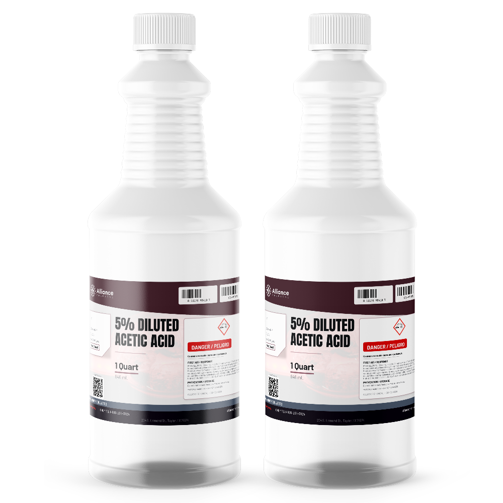 5% diluted acetic acid food grade in two 1-quart plastic bottles by Alliance Chemical