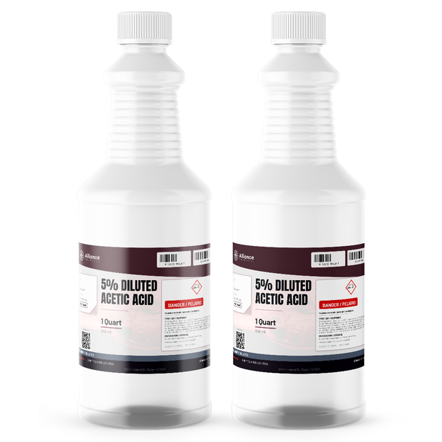 5% diluted acetic acid food grade in two 1-quart plastic bottles by Alliance Chemical