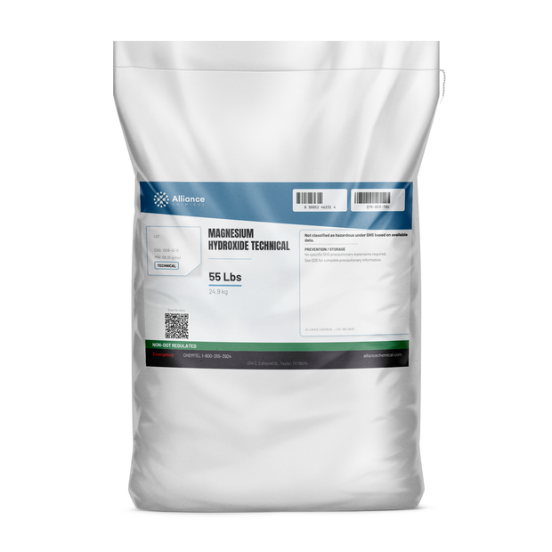Magnesium hydroxide technical grade 55-lb bag for wastewater pH adjustment from Alliance Chemical