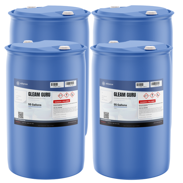 Ammonium Hydroxide Technical Grade in four 55-gallon blue drums for equipment degreasing, Alliance Chemical