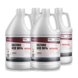 Sulfuric Acid 96% ACS Reagent Grade in four 1-gallon plastic jugs, Alliance Chemical