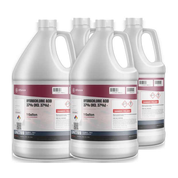 Hydrochloric Acid 37% Technical Grade case of four 1-gallon jugs by Alliance Chemical