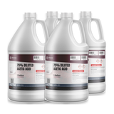 75% Diluted Acetic Acid Food Grade in a case of four 1-gallon plastic jugs from Alliance Chemical