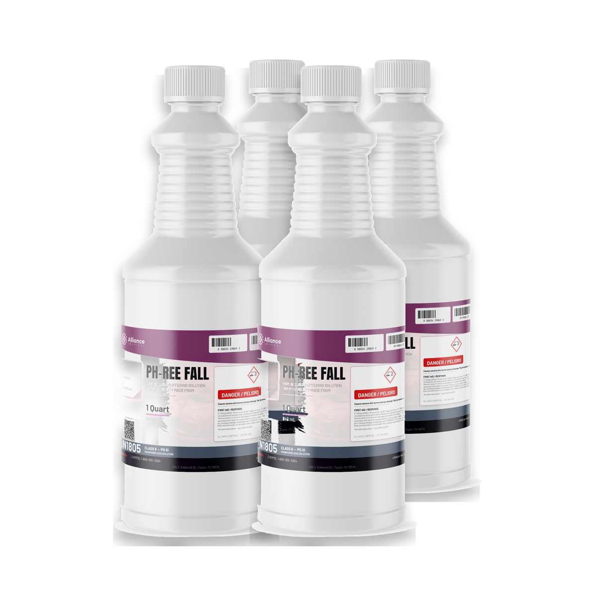 Phosphoric acid 30% technical grade buffering solution in four 1-quart plastic bottles, Alliance Chemical