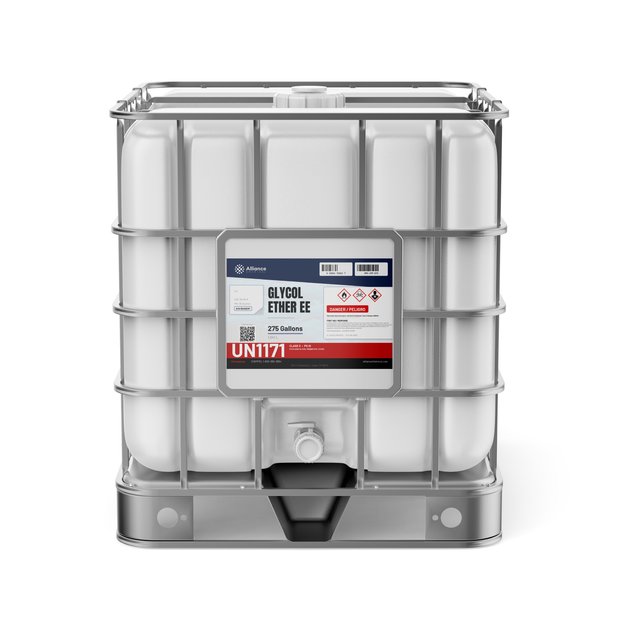 Glycol Ether EE ACS Reagent Grade in a 275-gallon IBC tote from Alliance Chemical for industrial coatings