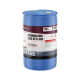 Hydrochloric Acid 37% ACS Reagent Grade in a blue 55-gallon plastic drum, Alliance Chemical