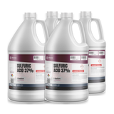 Sulfuric acid 37% battery acid, case of four 1-gallon plastic jugs for battery maintenance, Alliance Chemical