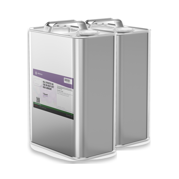 Full Synthetic SAE 75W-90 Heavy Duty Gear Lubricant, two 1-quart metal cans, Alliance Chemical