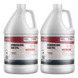 Hydrochloric Acid 5% Technical Grade, two 1-gallon jugs from Alliance Chemical for industrial equipment descaling and pH control