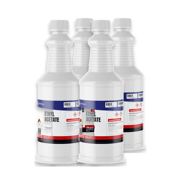 Ethyl Acetate Technical Grade case of four 1-quart plastic bottles from Alliance Chemical
