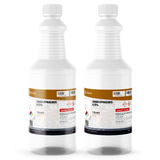Sodium hypochlorite 8.25% technical grade in two 1-quart plastic bottles from Alliance Chemical