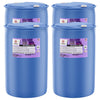 55-gallon blue HDPE drums of 96% Sulfuric Acid ACS Reagent Grade, Alliance Chemical, with hazard warning labels and secure white caps.