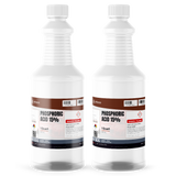 Phosphoric Acid 15% Food Grade in two 1-quart white plastic bottles for food and beverage processing, Alliance Chemical