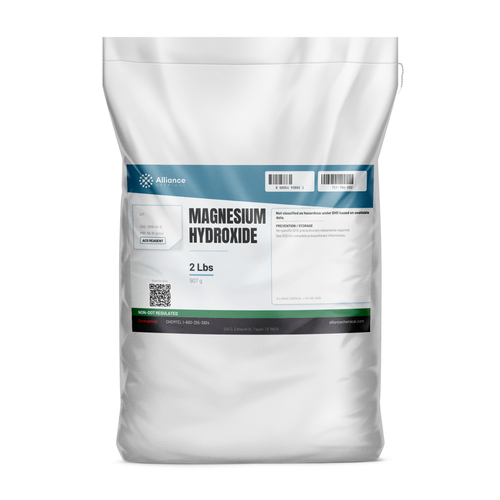 Magnesium Hydroxide ACS Reagent Grade in a 2 lb sealed bag from Alliance Chemical