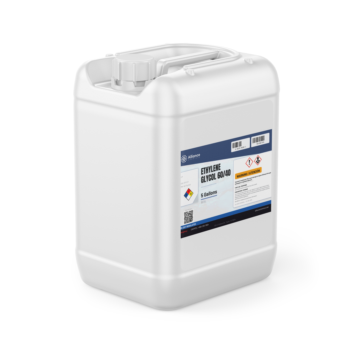 Ethylene Glycol 60/40 Technical Grade in a 5-gallon jerry can from Alliance Chemical