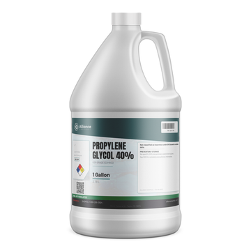 Propylene Glycol 40% USP Grade in a 1-gallon white plastic jug with handle, Alliance Chemical