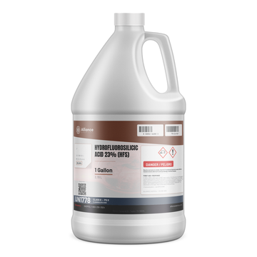 Hydrofluorosilicic Acid 23% Technical Grade in a 1-gallon plastic jug, Alliance Chemical
