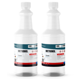 Methanol Technical Grade in two 1-quart plastic bottles from Alliance Chemical for industrial synthesis and fuel system drying