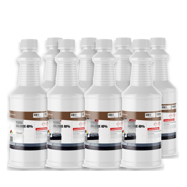 Ferric Chloride 40% Technical Grade eight 1-quart bottles, Alliance Chemical for PCB etching and wastewater treatment