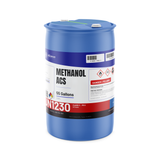 Methanol ACS Reagent Grade in a 55-gallon drum for laboratory analysis and chemical synthesis, Alliance Chemical