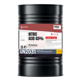 Nitric Acid 65% Technical Grade in a black 55-gallon drum from Alliance Chemical