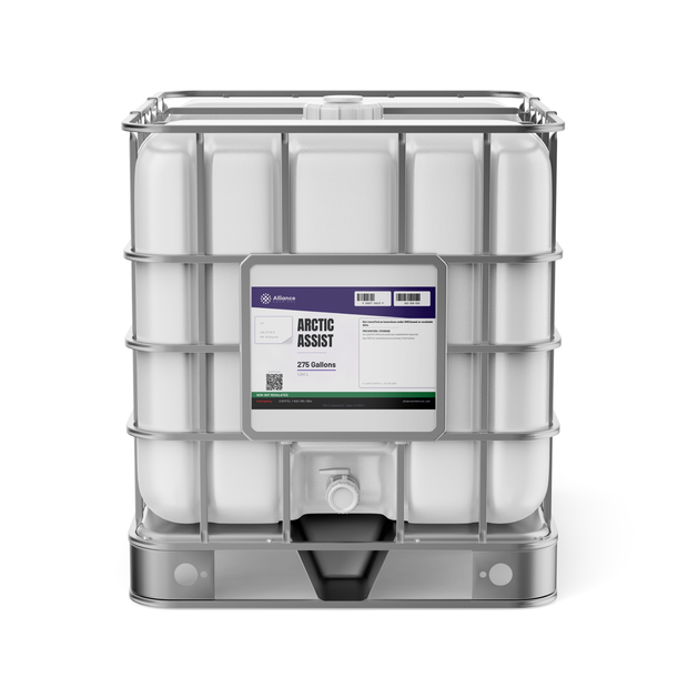 Arctic Assist 100% Technical Grade in a 275-gallon caged IBC tote, Alliance Chemical