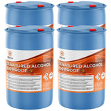 Alliance Chemical Four 55-gallon HDPE drums of Alliance 200-proof denatured alcohol (3A) with NFPA diamond hazard labels